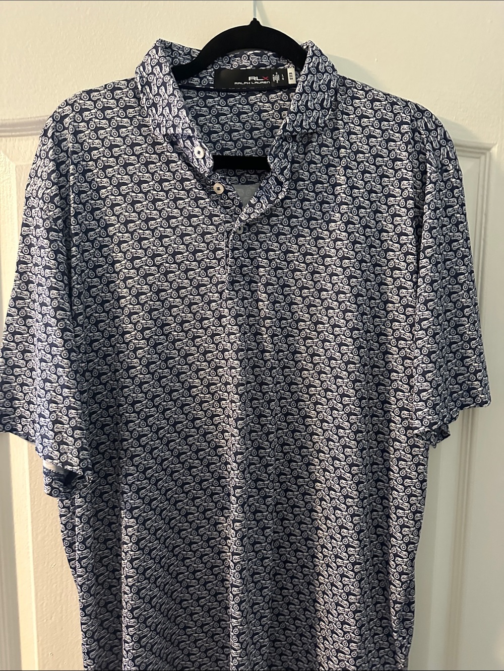 Ralph Lauren Navy and White Paisley-Print Polo